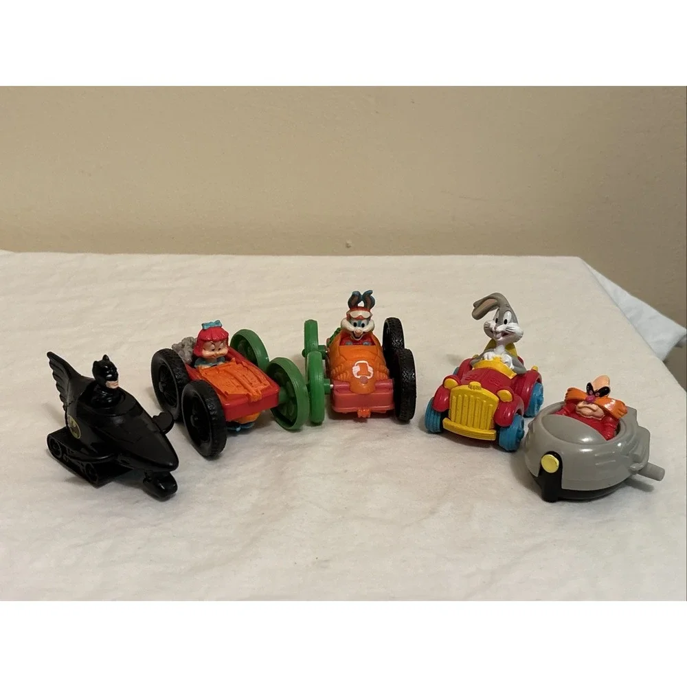 Vintage McDonalds Happy Meal Toy Vehicles Lot 5 Batman Sonic Bugs Bunny 1990-93